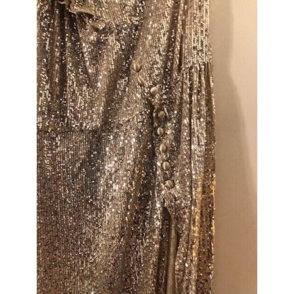 NWT $990 MERYLL ROGGE ASYMMETRIC SEQUINED TULLE MAXI SKIRT SIZE US 2 FR 34 - Picture 7 of 9